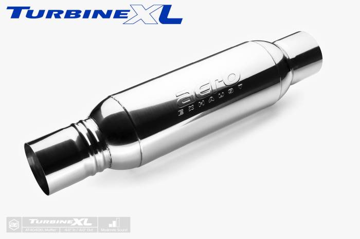 Aero Exhaust - Aero Exhaust - TurbineXL AT4040XL Performance Muffler 4" Inside Diameter Necks (Moderate Sound) - Image 1
