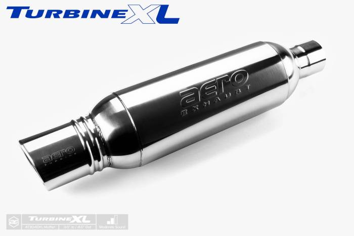 Aero Exhaust - Aero Exhaust - TurbineXL AT3040XL Performance Muffler 3" Inlet with 4" Tip (Moderate Sound) - Image 1