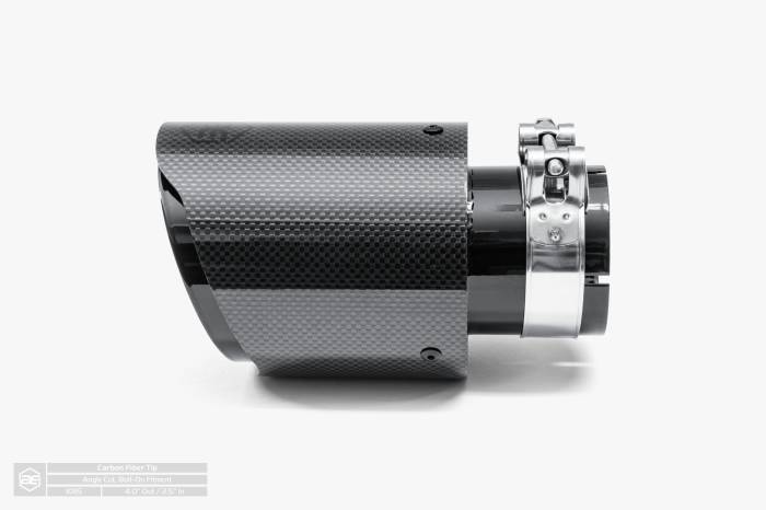 Aero Exhaust - Aero Exhaust - Carbon Fiber Exhaust Tip - 4" Outlet 6.5" Overall Length Angle Cut Outlet - Image 1
