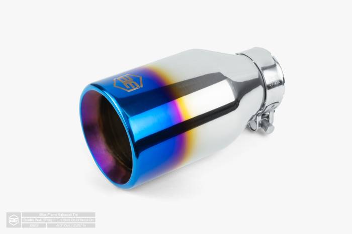 Aero Exhaust - Aero Exhaust - Blue Flame Tip - 4.0" Outlet 7.0" Overall Length Double Wall Straight Cut - Image 1