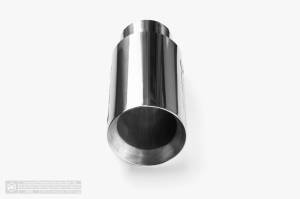 Aero Exhaust - Aero Exhaust - Universal Stainless Steel Tip - 3" Inlet 4" Outlet 9" Overall Length Straight Cut Outlet - Polished Finish - Image 2