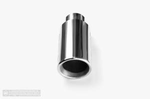 Aero Exhaust - Aero Exhaust - Universal Stainless Steel Tip - 2.5" Inlet 3.5" Outlet 9" Overall Length Angle Cut Outlet - Polished Finish - Image 2