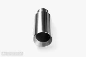 Aero Exhaust - Aero Exhaust - Universal Stainless Steel Tip - 2.5" Inlet 3.5" Outlet 9" Overall Length Straight Cut Outlet - Polished Finish - Image 2