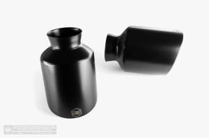 Aero Exhaust - Aero Exhaust - Direct Fit Replacement Exhaust Tip Pair - 5" Outlet 8.5" Overall Length Double Wall Slant Cut Outlet - Black - Image 2
