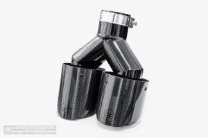 Aero Exhaust - Aero Exhaust - Carbon Fiber Dual Exhaust Tip - 4" Dual Outlet 10" Overall Length Angle Cut Outlet - Passenger Side - Image 2