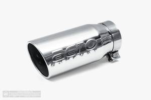 Aero Exhaust - Aero Exhaust - Stainless Tip - 5" Outlet 11.5" Overall Length Single Wall Rolled Edge Angle Cut - Polished - Image 1