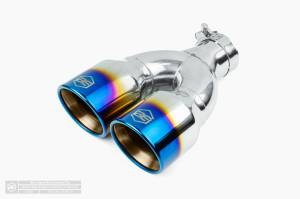Aero Exhaust - Aero Exhaust - Blue Flame Dual Tip - 3.5" Dual Outlet 9.75" Overall Length Double Wall Rolled Edge - Image 1