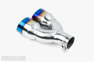 Aero Exhaust - Aero Exhaust - Blue Flame Dual Tip - 3.5" Dual Outlet 9.75" Overall Length Double Wall Rolled Edge - Image 3