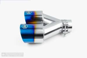 Aero Exhaust - Aero Exhaust - Blue Flame Dual Tip - 3.5" Outlet 9.5" Overall Length Double Wall Rolled Edge - Driver Side - Image 2