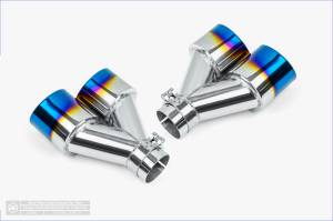 Aero Exhaust - Aero Exhaust - Blue Flame Dual Tips - 3.5" Outlet 9.5" Overall Length Double Wall Rolled Edge - Driver & Passenger Side Pair - Image 3