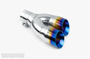Aero Exhaust - Aero Exhaust - Blue Flame Dual Tip - 3.0" Outlet 9.25" Overall Length Double Wall Angle Cut - Driver Side - Image 3